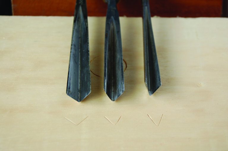 Sharpening a V-tool