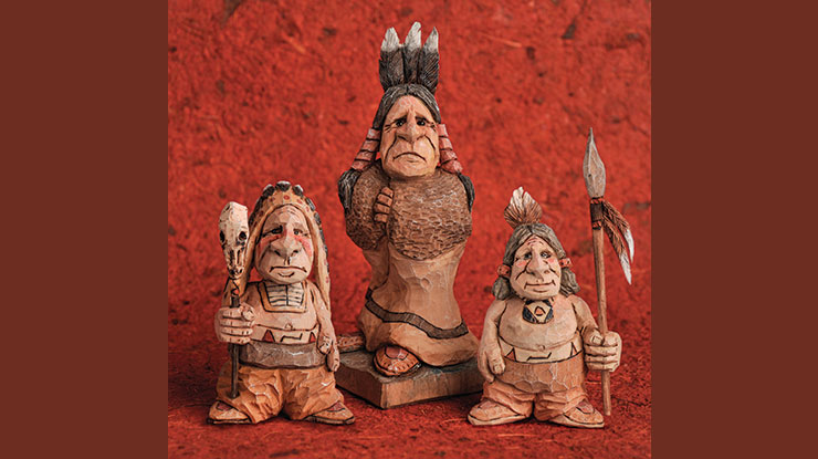 Carving Caricature Native Americans